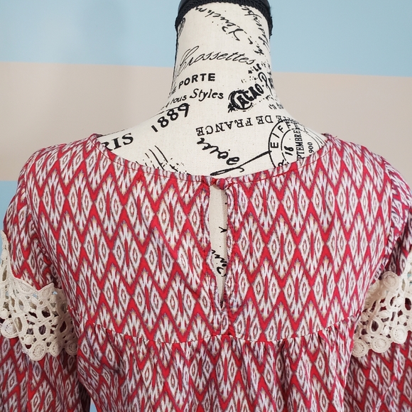 Kori America Red Lace Boho Dress - Picture 5 of 7